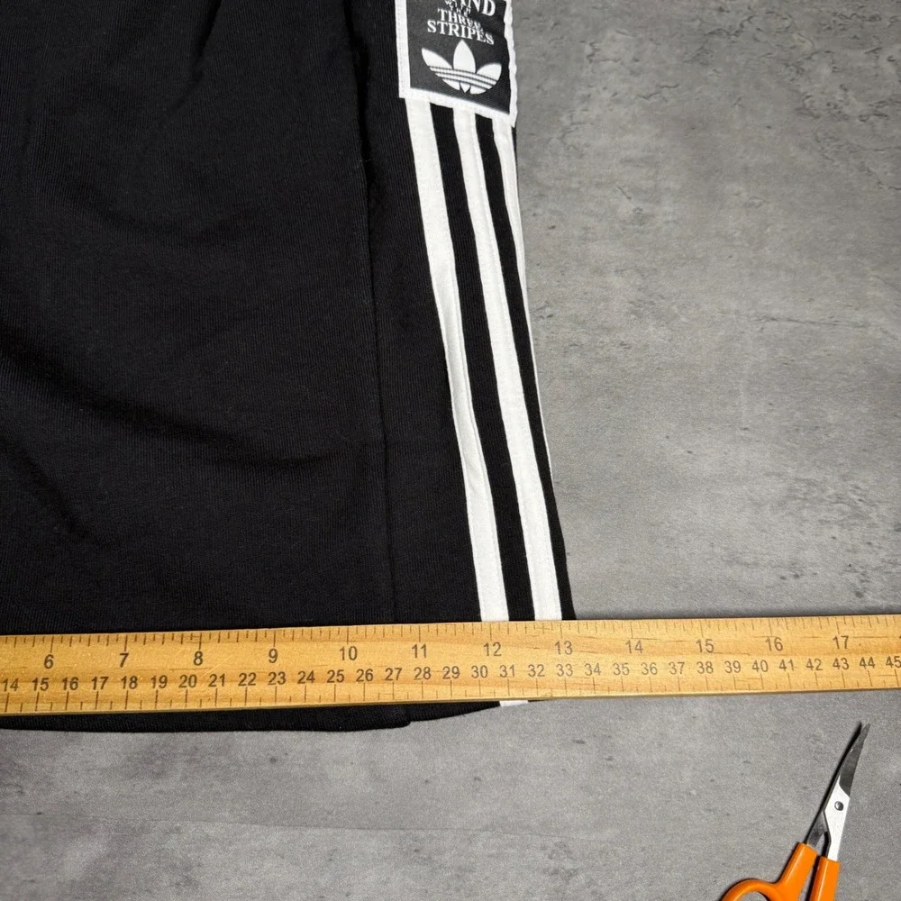 Adidas Adibreak Pants Men M Black Wide Leg Baggy SAMPLE 3 Stripe Skate Rave JNCO